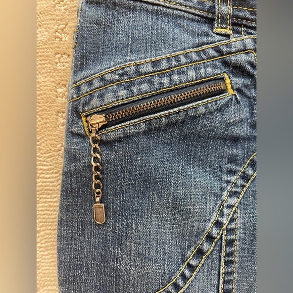 Y2K Trumpet Low Rise  Ann Taylor Loft Denim Skirt Zipper Details  Sz 6 - Picture 5 of 14